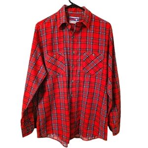 Vintage 90s Red FLANNEL American Edition  M